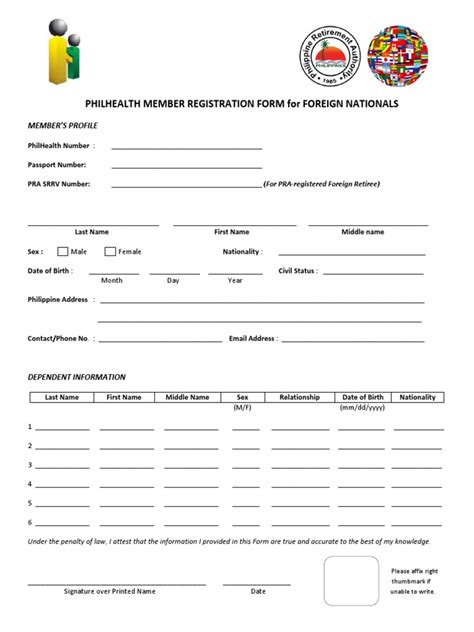 PHILHEALTH MEMBER REGISTRATION FORM FOR FOREIGN .